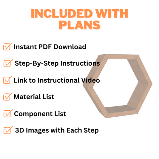 Hexagon Shelf Plans - Step-by-Step Instructions (PDF)