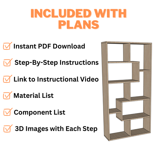 Bookshelf Plans - Step-by-Step Instructions (36" x 72") V.2