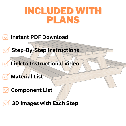Picnic Table Plans - Step-by-Step Instructions (PDF)