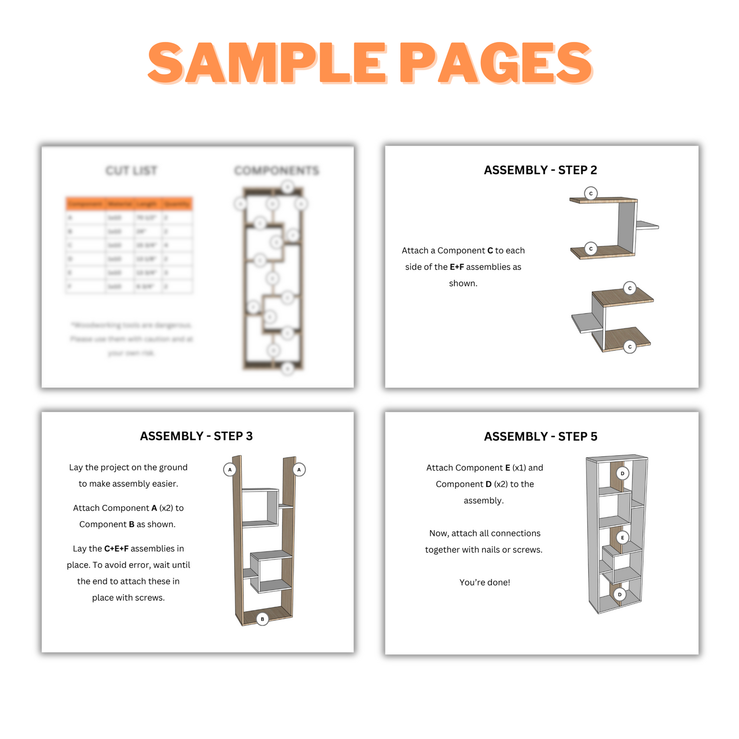Bookshelf Plans - Step-by-Step Instructions (24" x 72")