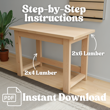 2x4 Desk Plans - Step-by-Step Instructions (PDF)