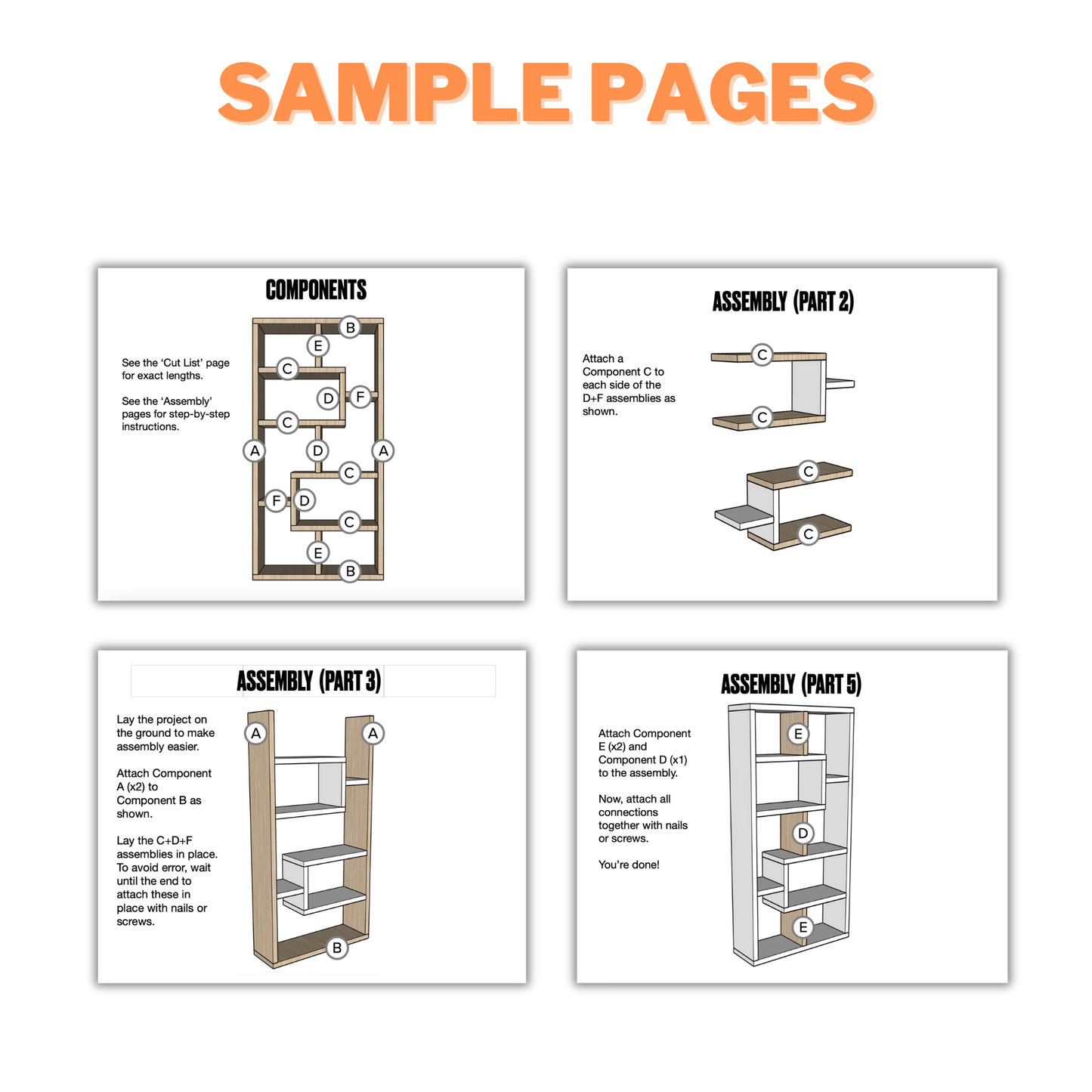 Bookshelf Plans - Step-by-Step Instructions (36" x 72")