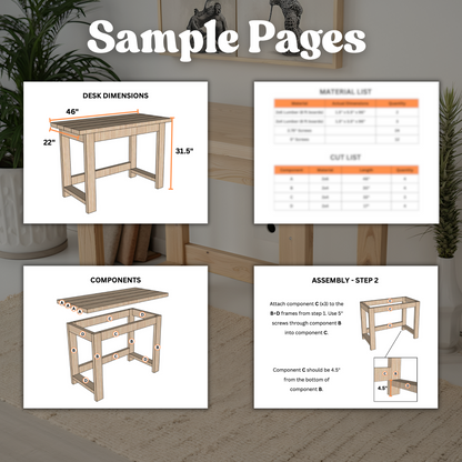 2x4 Desk Plans - Step-by-Step Instructions (PDF)