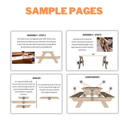 8ft Picnic Table Plans - Step-by-Step Instructions (PDF)